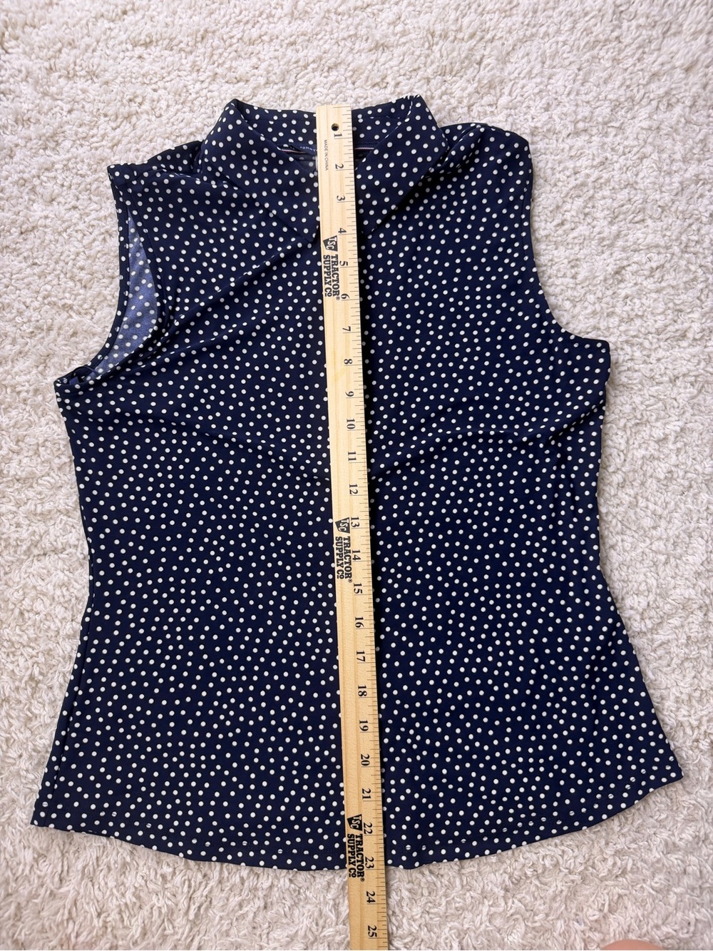 Tommy Hilfiger Small Polka Dot Sleeveless Zip Mock Collar Top NWT - Picture 6 of 6